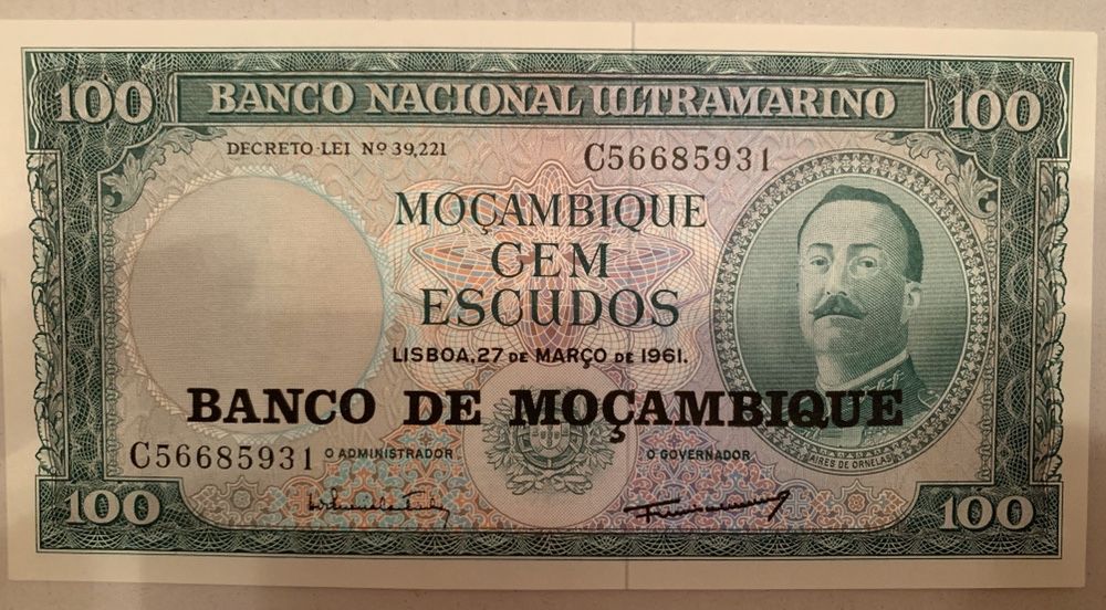 100$ Escudos - Banco Nacional Ultramarino, Moçambique