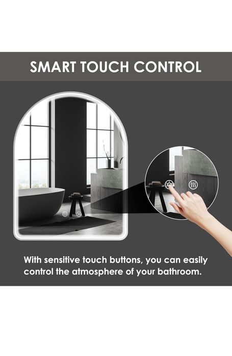 Lustro łazienkowe LED 80x60 z oświetleniem, antypara, 3 kolory