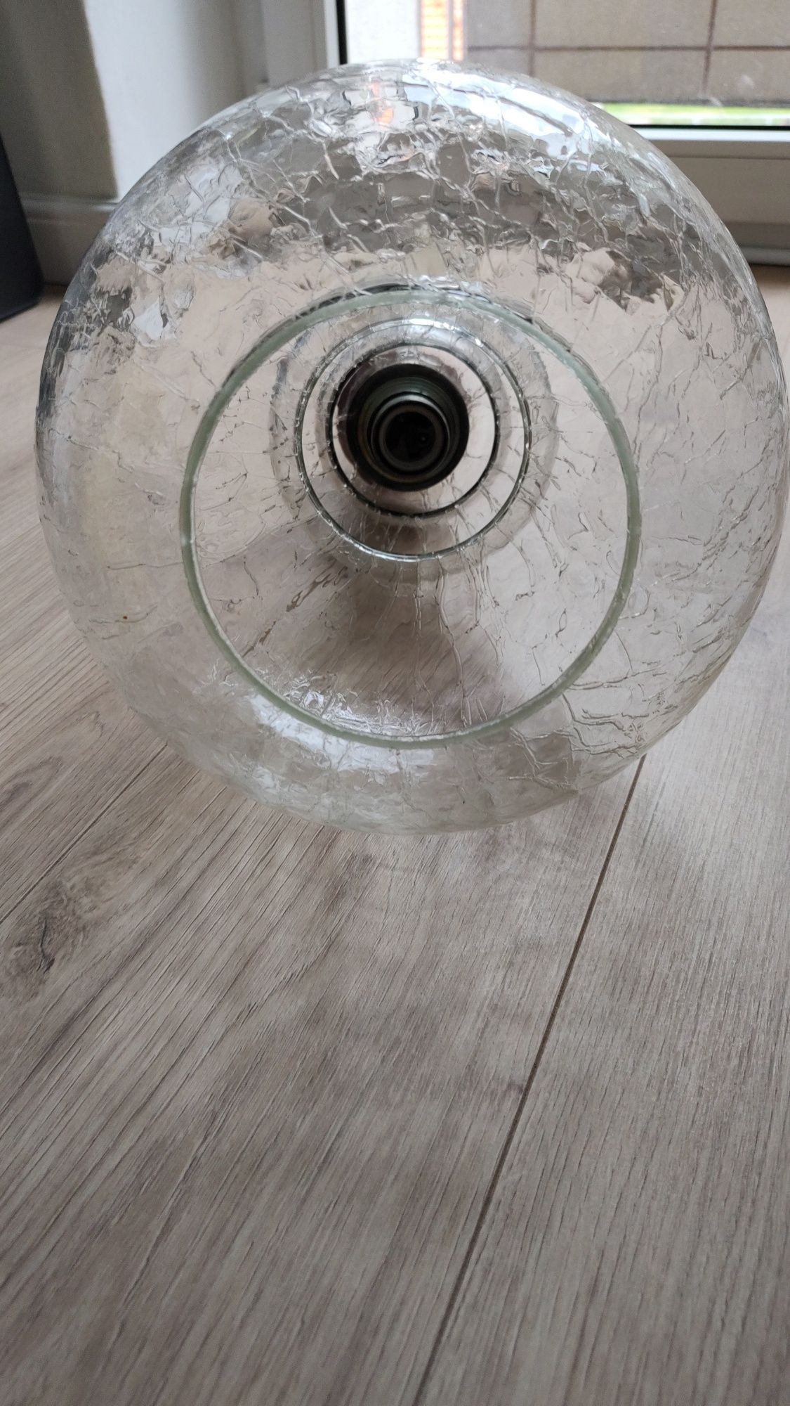 Żyrandol, lampa wisząca - klosz PRL, retro - wys. 63 cm, szer. 24 cm