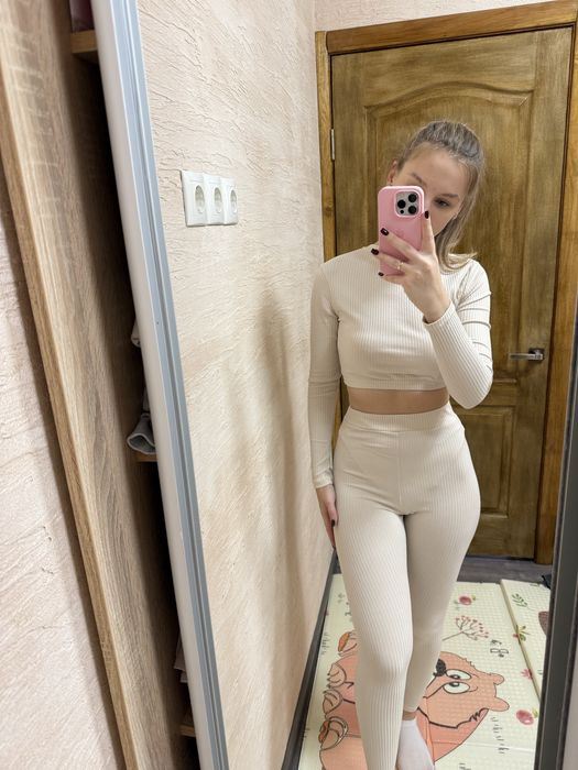 Костюми рубчик ( топ + лосини )