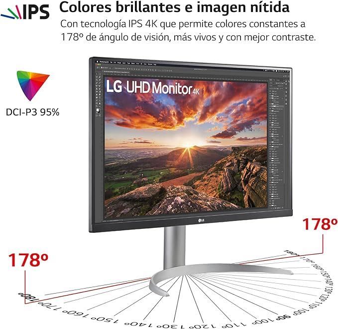 LG 27UP850-W - 4K UHD 27'', 5 ms, Painel IPS LED, HDMI, USB-C