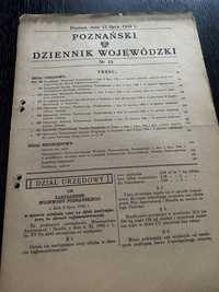 Stare gazety  oryginał  Poznański Dziennik Wojewódzki  z 1946 roku