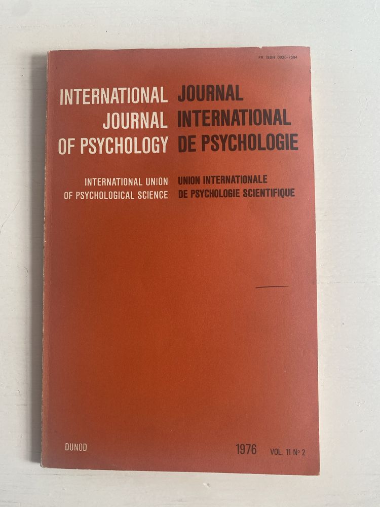International Journal Of Psychology Journal International De Psycholog