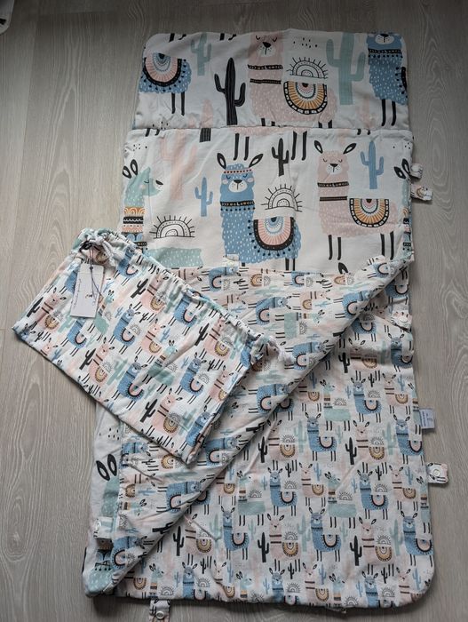 Śpiworek Lelablanc pościel z poduszką i workiem, Lamy!