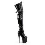 Wysokie Czarne  90cm kozaki szpilki pole dance 20cm platforma 40-43