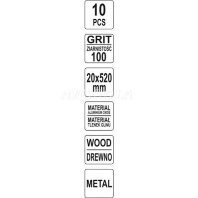 Taśma Ścierna Bezkońcowa 20X520Mm P100 10Szt Yato