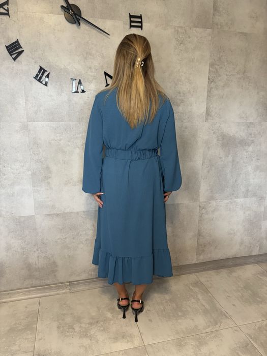 Midi sukienka plus size turkusowa