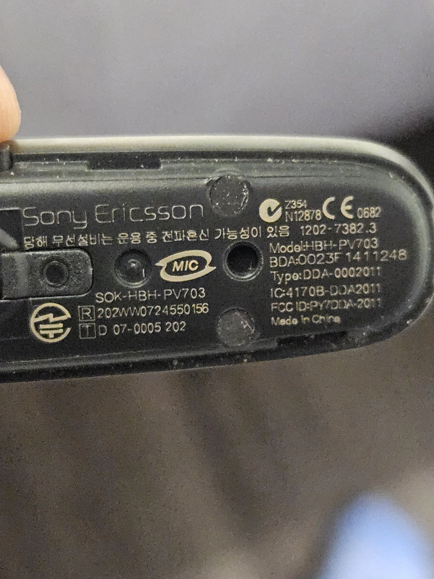 Słuchawka Sony Ericsson HBH PV703, zestaw słuchawkowy