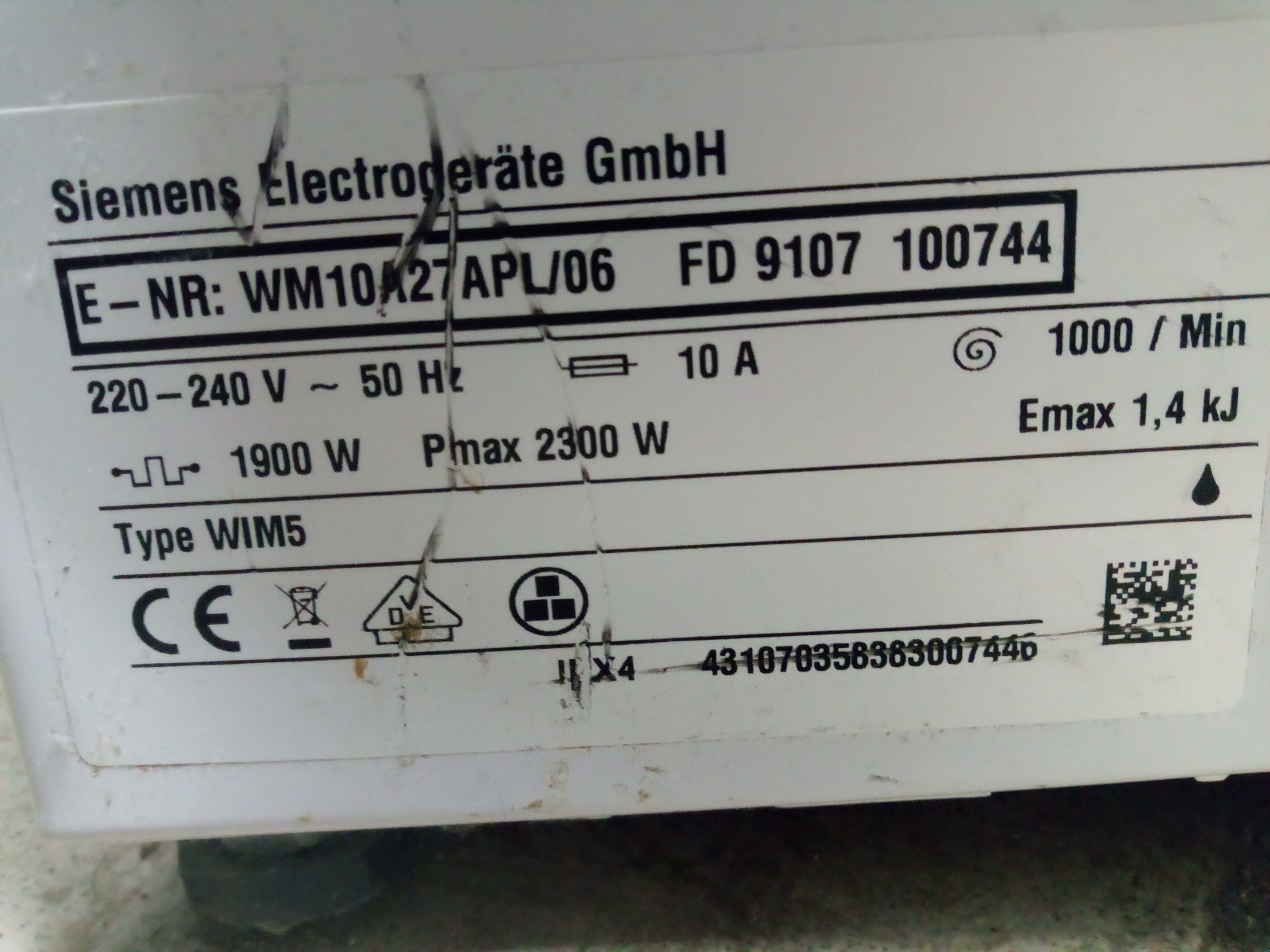 drzwi do pralki Siemens WM10A27APL