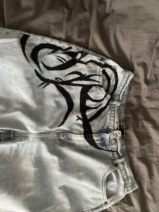 Tribal print jeans кастом