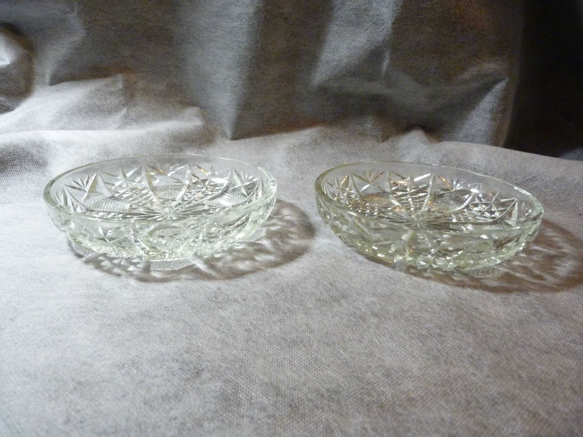 2 kryształowe talerzyki PRL