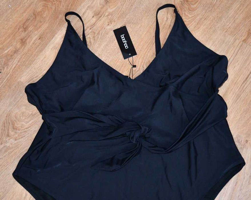 Jednoczęściowy kostium kąpielowy Boohoo 54/56 wiązany pas plus size