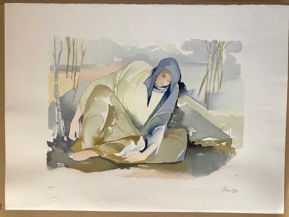 Serigrafia "Reflexão" de Helena Abreu