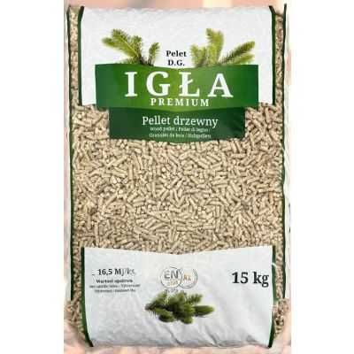 Pellet drzewny sosnowy Igła Premium A1 certyfikowany Din plus fi6 fi8