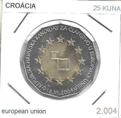 Croácia -  - 25 Kuna - 2004 -  - Candidato à União Europeia - - -Moeda
