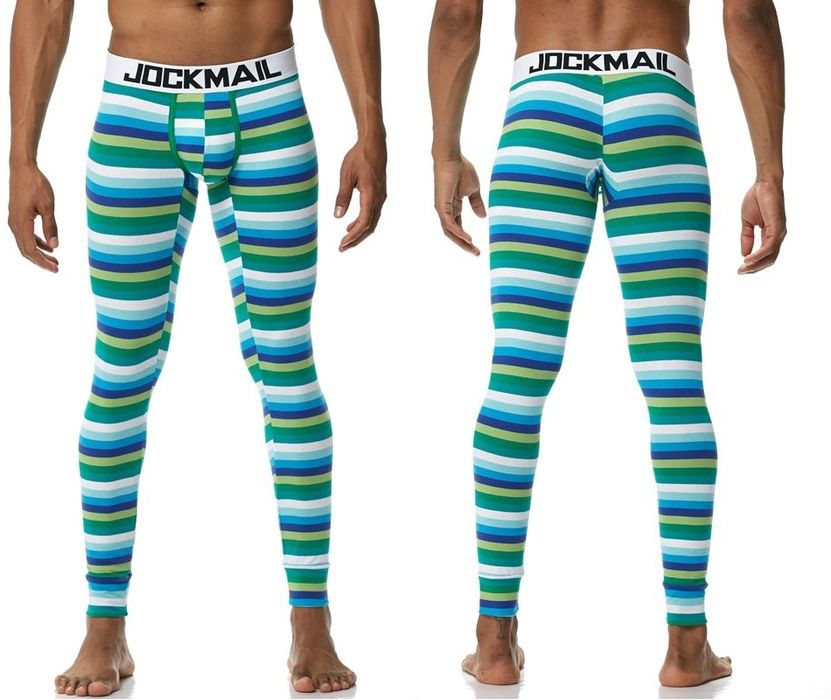 Męskie bawełniane kalesony JOCKMAIL w paski - XXL