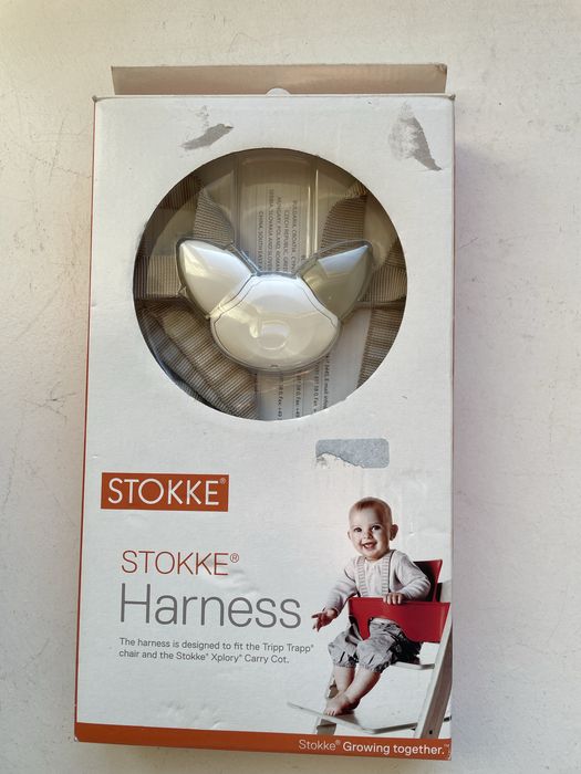 Cadeira stokke + tripp trapp + arnês (cinto) vermelho