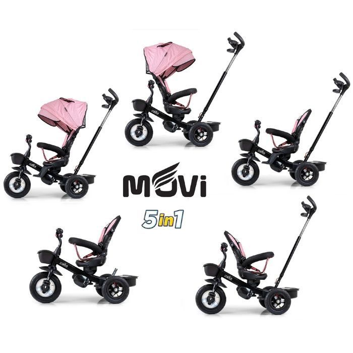 Rowerek Trójkołowy Movi Black-Pink Milly Mally