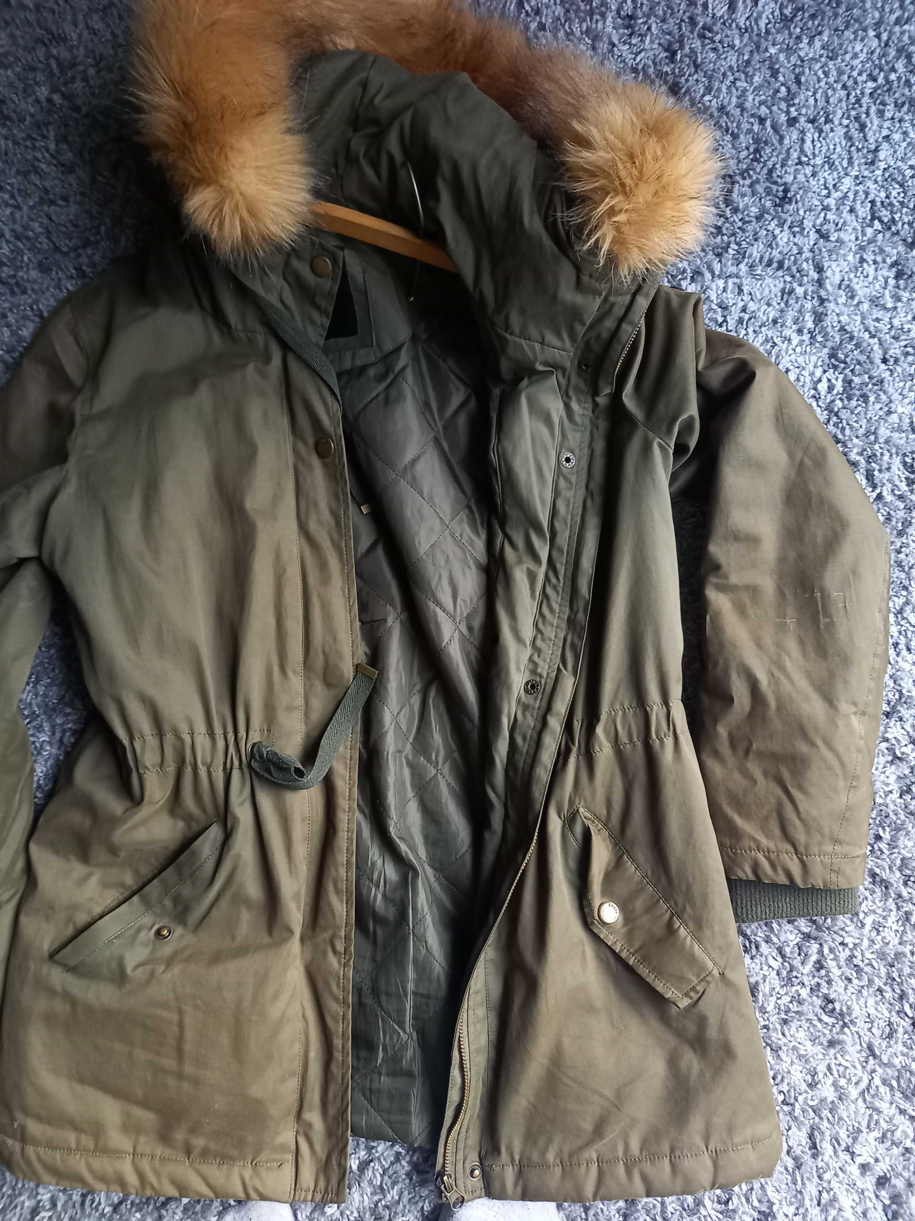 Kurtka parka cropp khaki XS  lub rozmiar 164