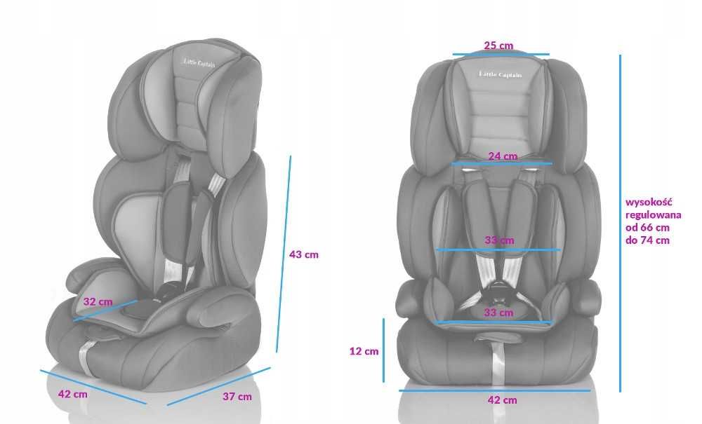 FOTELIK SAMOCHODOWY dla dziecka fotelik dziecięcy 9-36kg | 4 kolory