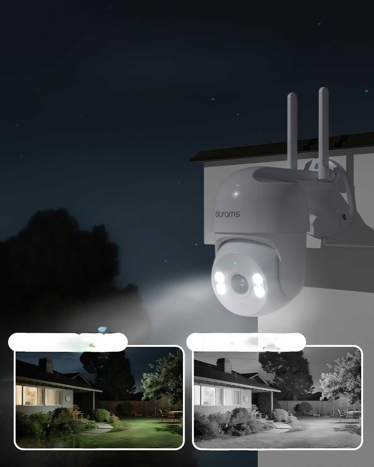 Kamera zewnętrzna blurams 3MP 360° PTZ, 9x Zoom, Audio, IP66