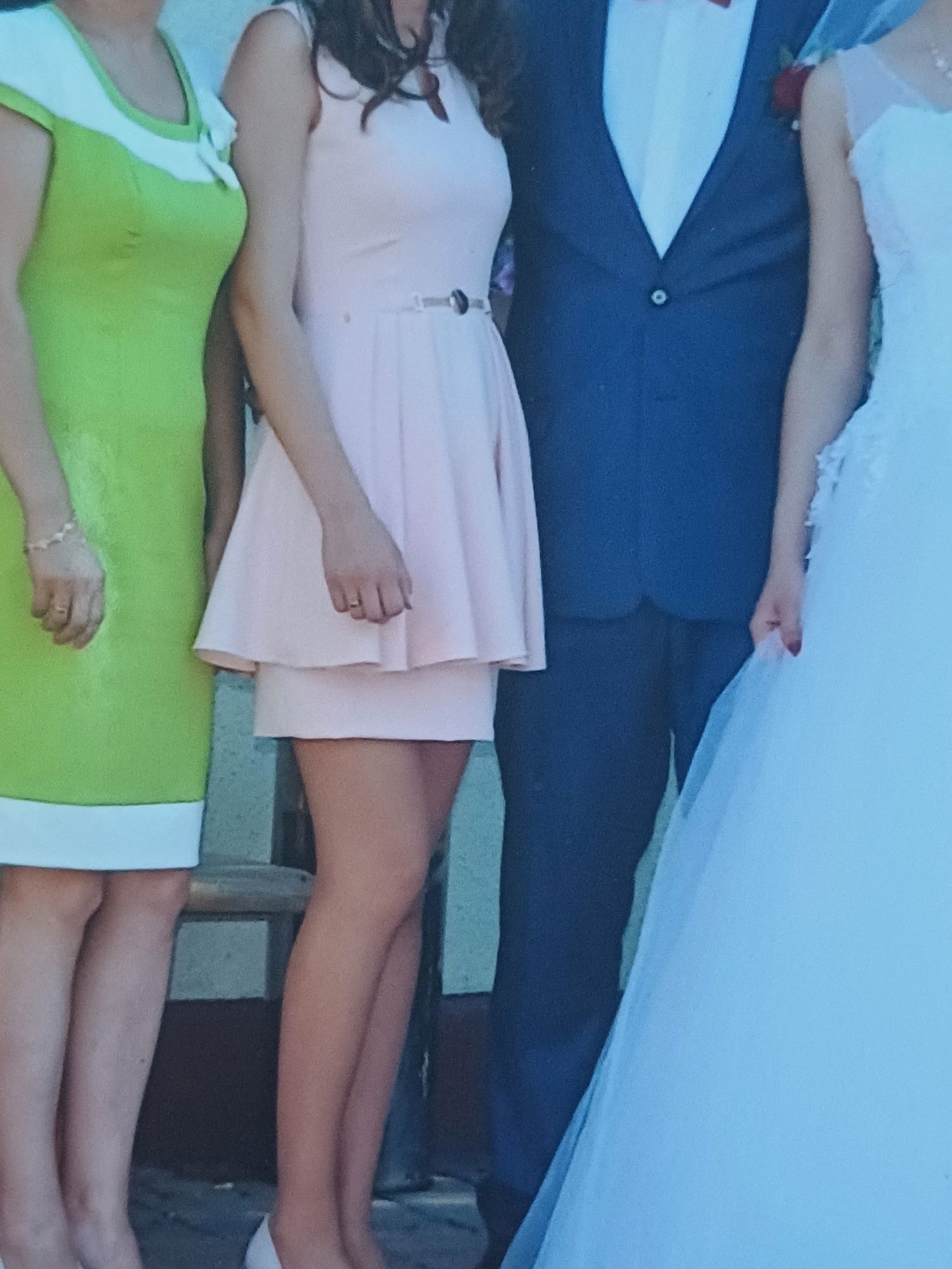 Sukienka wesele komunia 36 S pudrowy róż elegancka wygodna