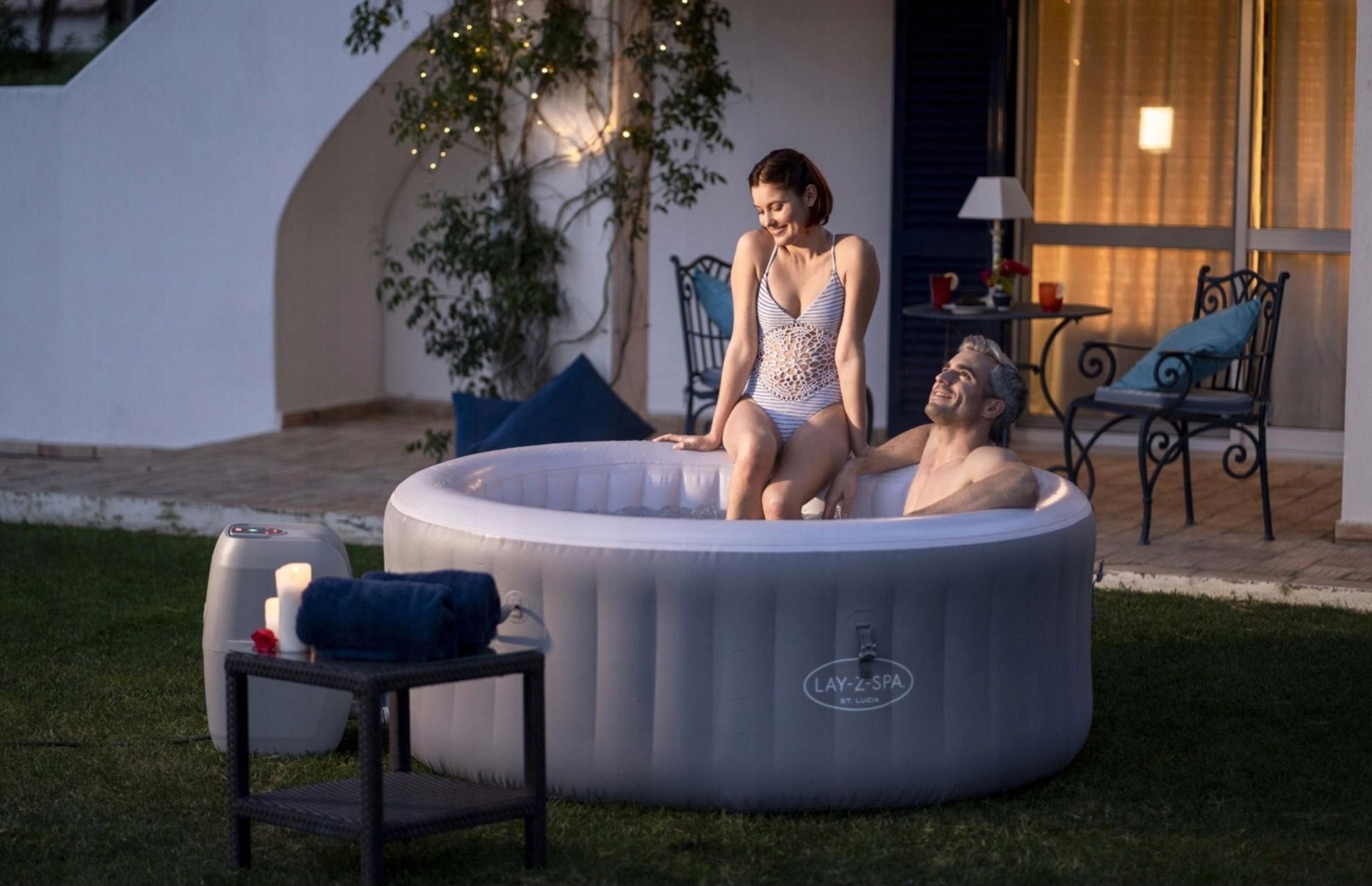 Dmuchane jacuzzi z Hydromasażem i podgrzewaczem wody Bestway 605L 4os.