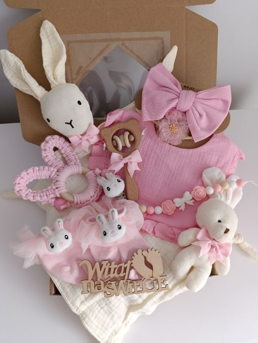 Zestaw prezentowy dla niemowlaka prezent babyshower narodziny chrzest