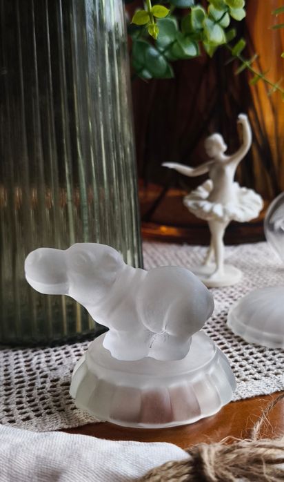 Статуэтка фигурка шкатулка пресс папье флакон старинное стекло Мальцов