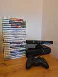 Konsola Xbox 360 wraz z sensorem ruchu Kinect, kontrolerem i 25 grami