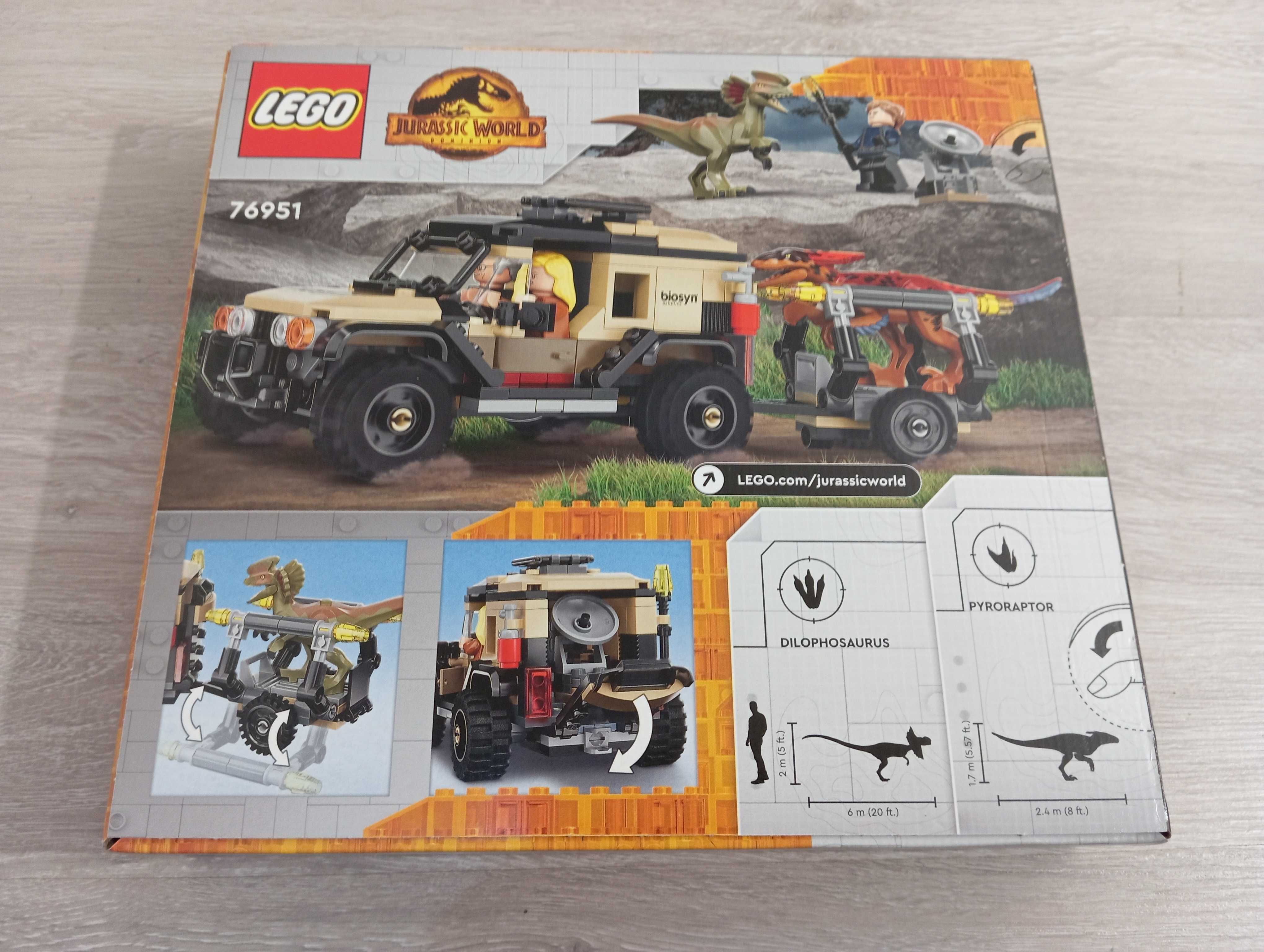 76951 Lego Jurassic World - Pyroraptor & Dilophosaurus Transport