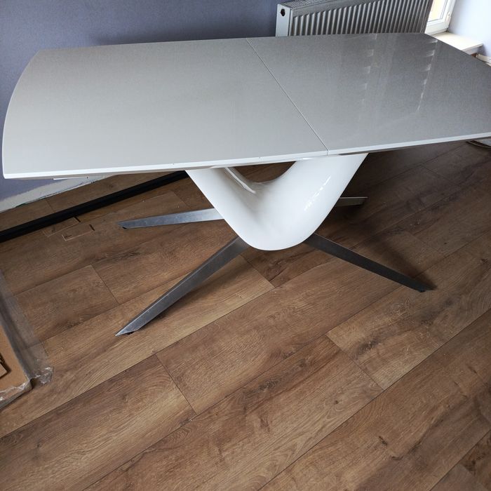 Stół rozkładany biały połysk