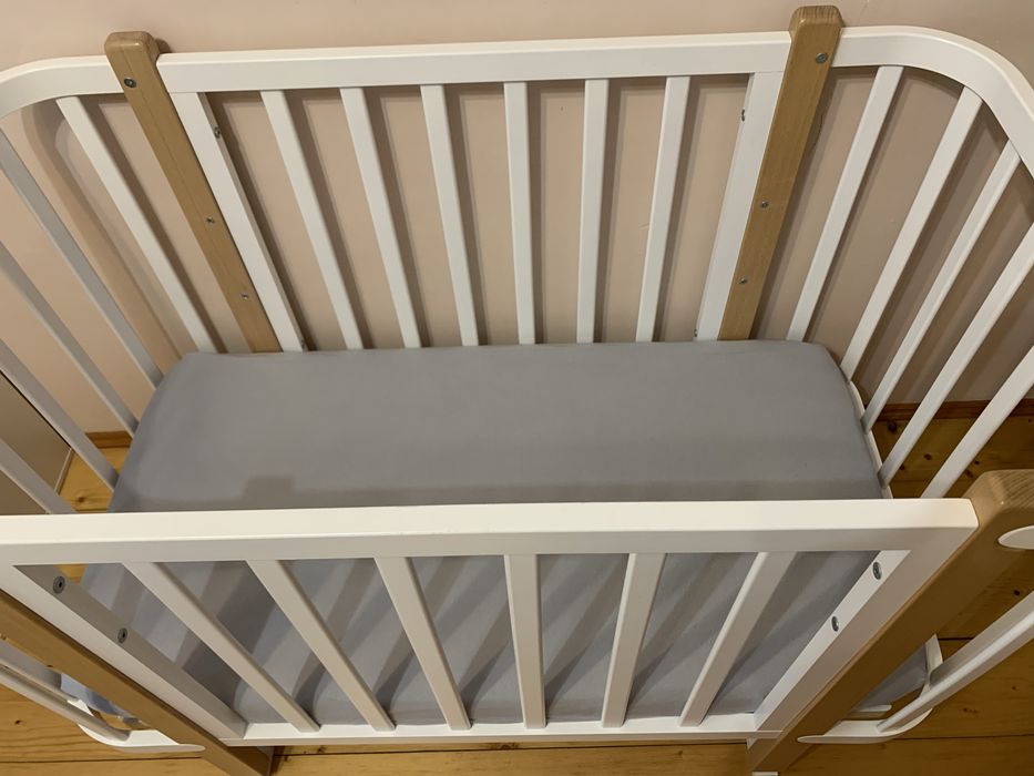 Ліжечко 120*60 Престиж + матрас + наматрацник + простирадло на гумці
