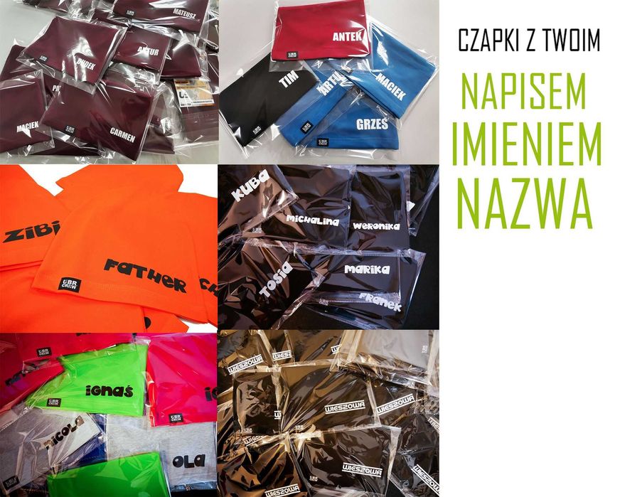 CZAPKA Z TWOIM napisem/nazwą - spersonalizowana czapka ZIELONA WYS.24H