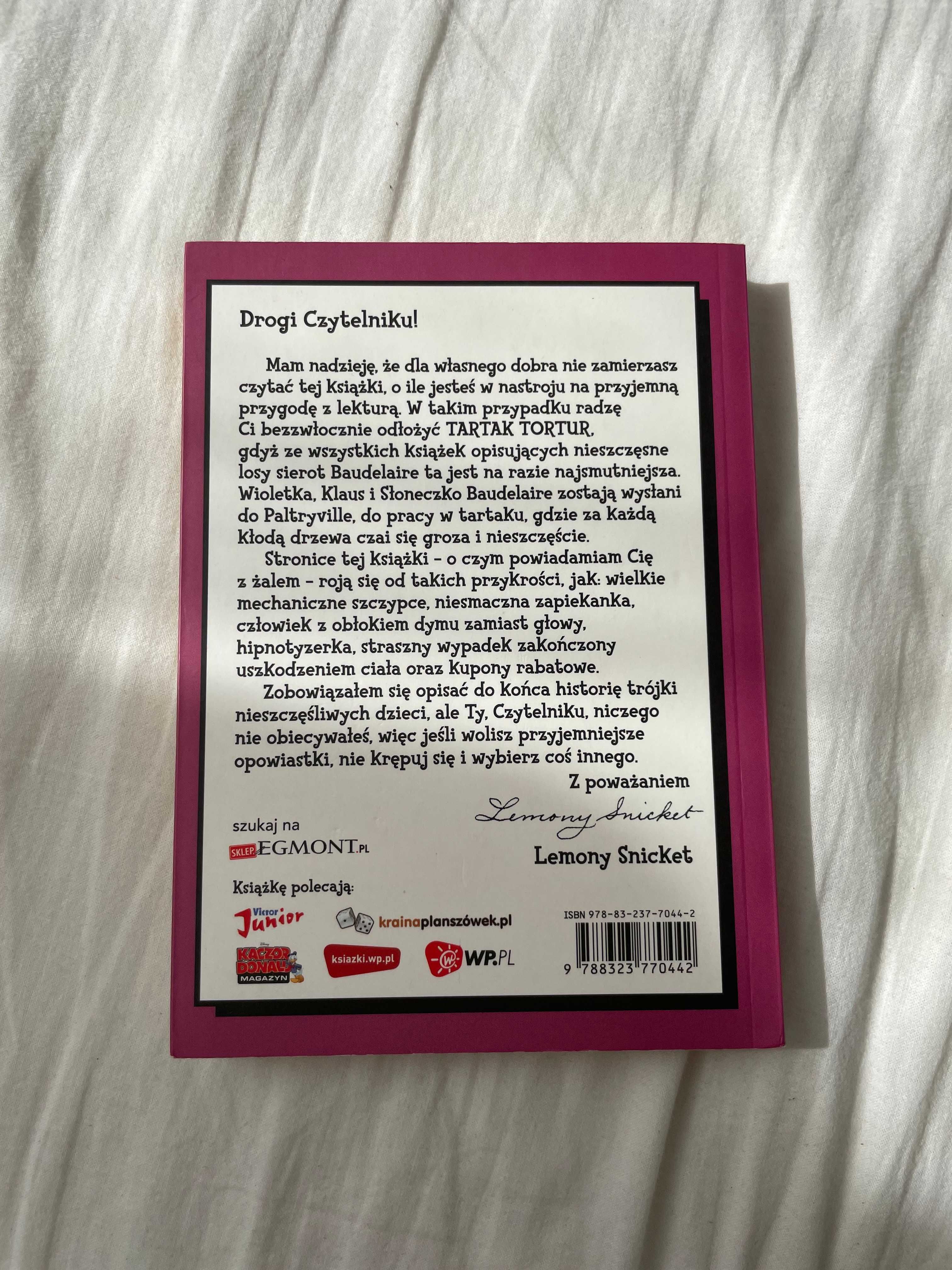 Seria niefortunnych zdarzeń "Tartak tortur" Lemony Snicket (tom 4.)