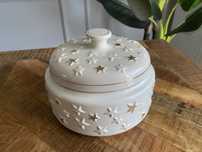 Vintage pojemnik na ciastka ceramiczny gwiazdki