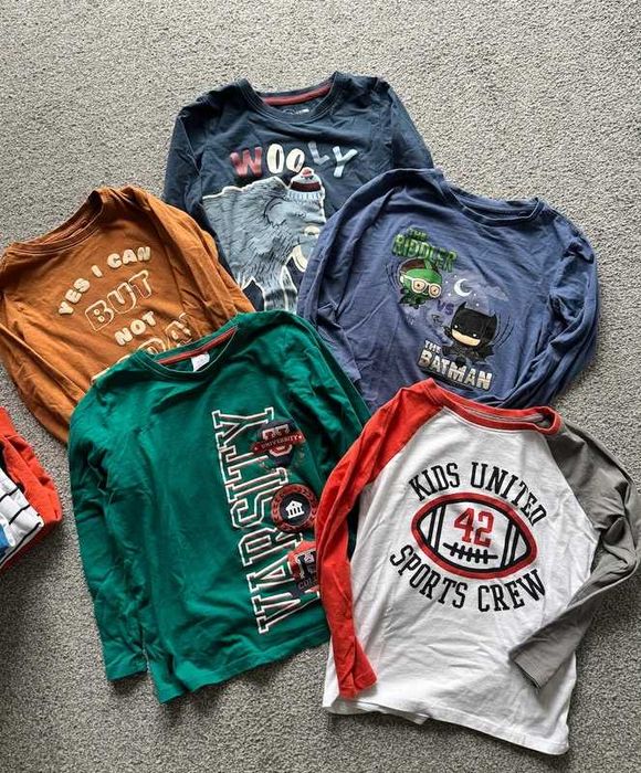 Paczka Ubrań Chłopiec 122 cm Koszulki na Długi Rękaw