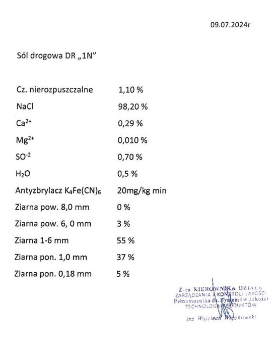 Sól drogowa Kłodawa DR1 1000kg| Worki 25kg | Dostawa cała Polska