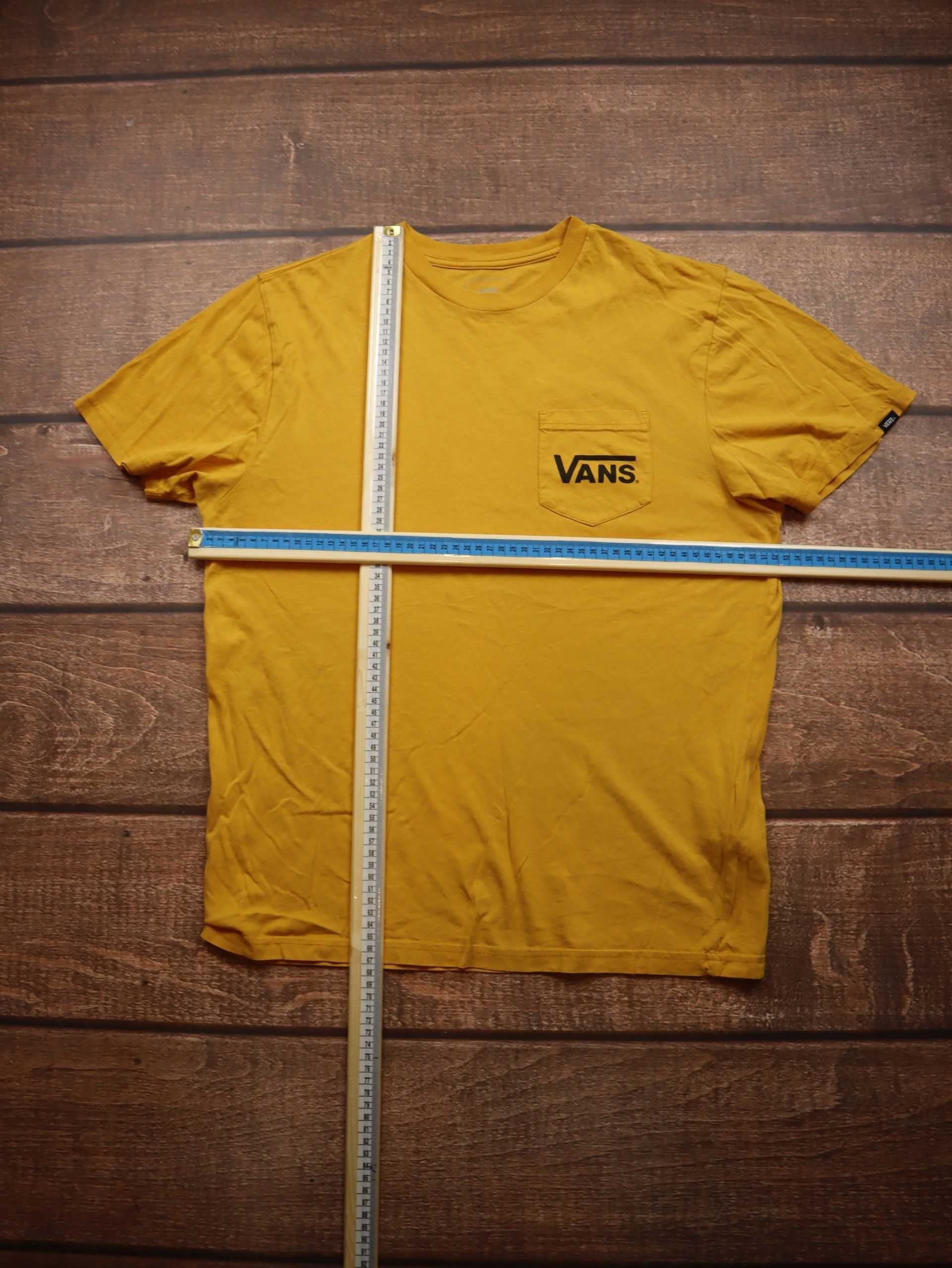 Vans Off the wall tshirt żółta koszulka z krótkim rękawem z czarnym