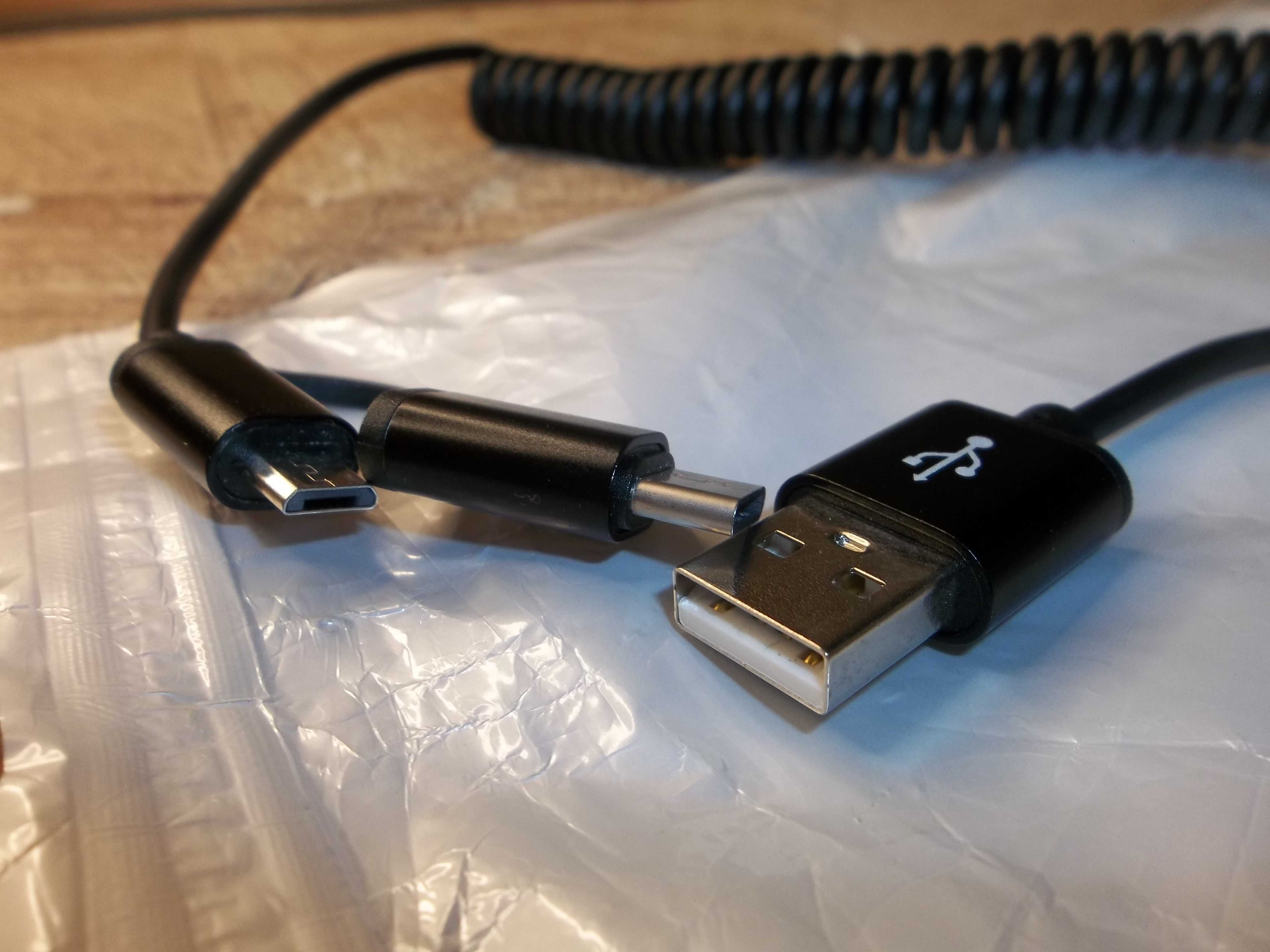 Автомобильный шнурок зарядки 2в1 USB - TypeC/MicroUSB