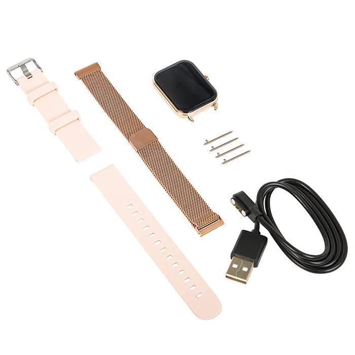Zegarek damski smartwatch X16 funkcja rozmowy różowy + dodatkowy pasek
