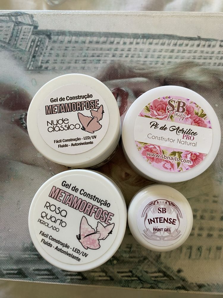 Kit completo para inicio de Nail desing (Tips, Gel, pó acrilico)