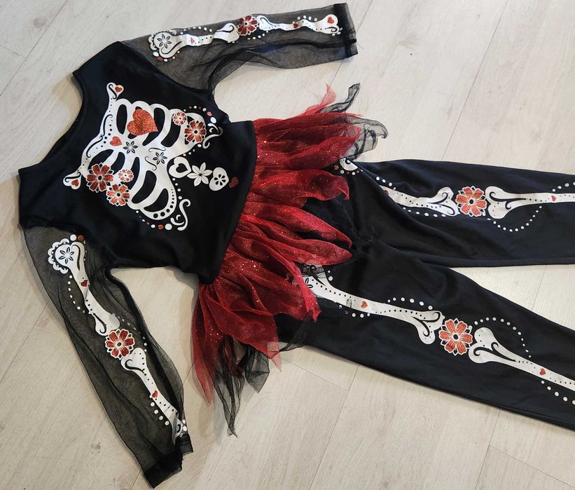 strój wampirzyca wampirka kościotrup szkieletor halloween 460