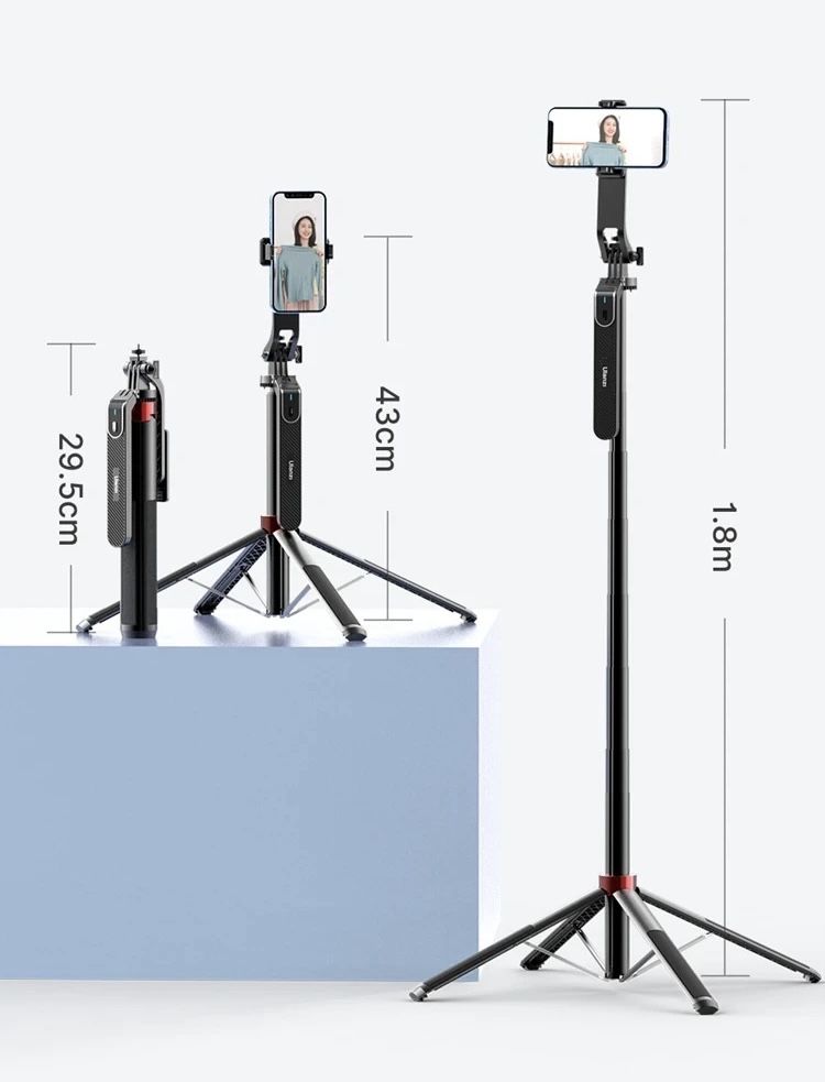 Ulanzi MA09 1.8м штатив, селфі-палка для телефону, різьба 1/4, трипод.