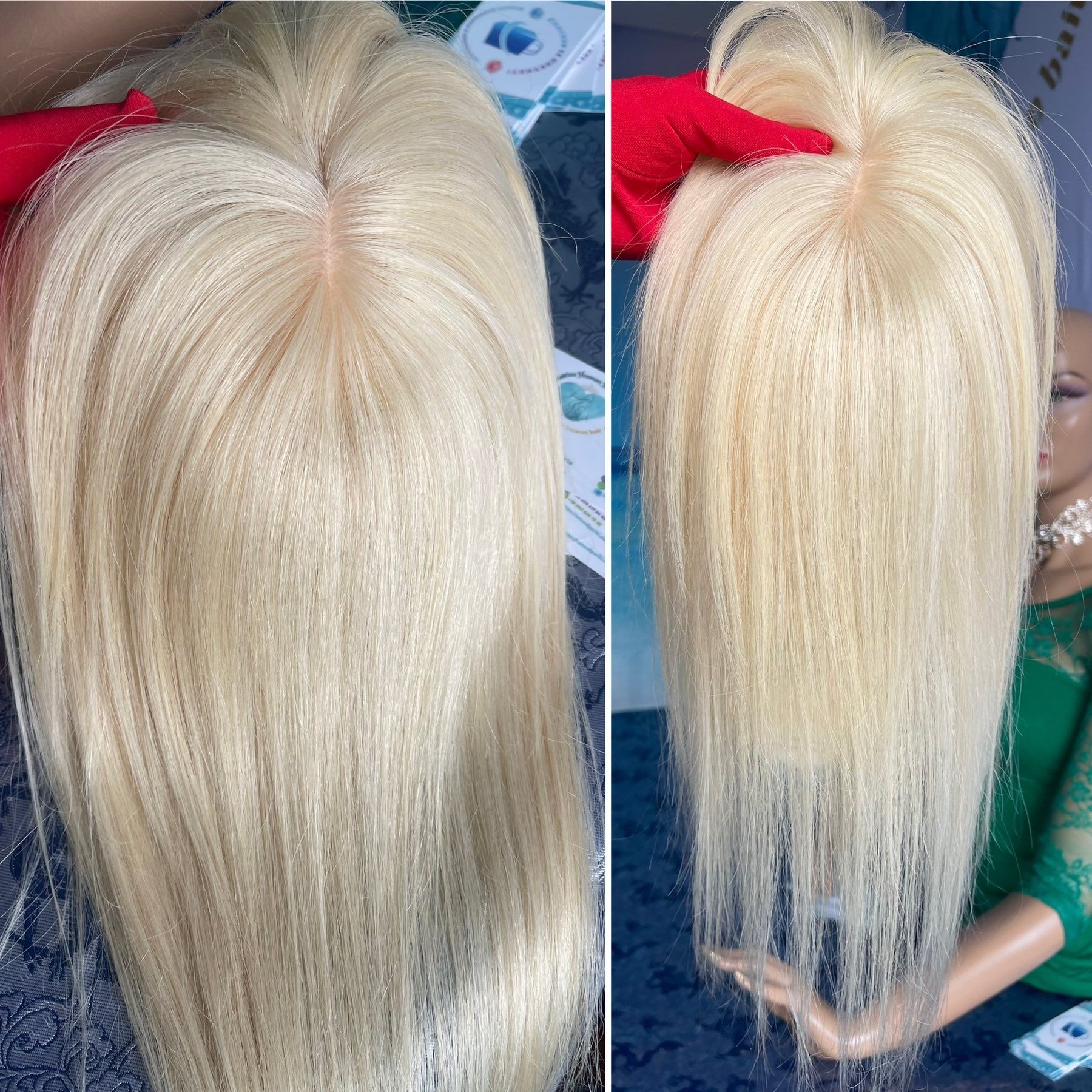 Натуральная накладка шёлк кожа славянский детский волос блонд