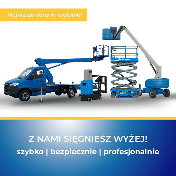 Wynajem Zwyżka Podnośnik koszowy nożycowy zwyżki wynajem podnośników
