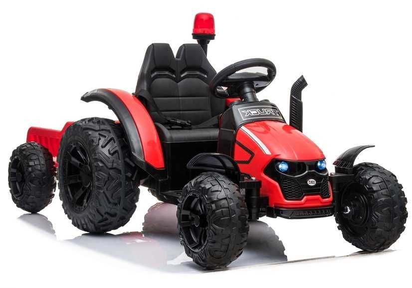 Traktor na akumulator z przyczepą kogut koła EVA 2x 45W czerwony