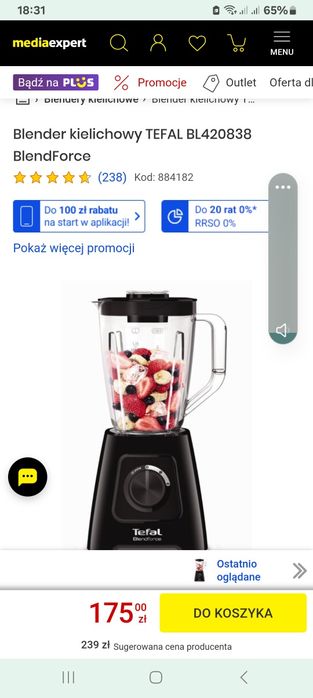 Blender kielichowy Tefal Blendforce BL420838