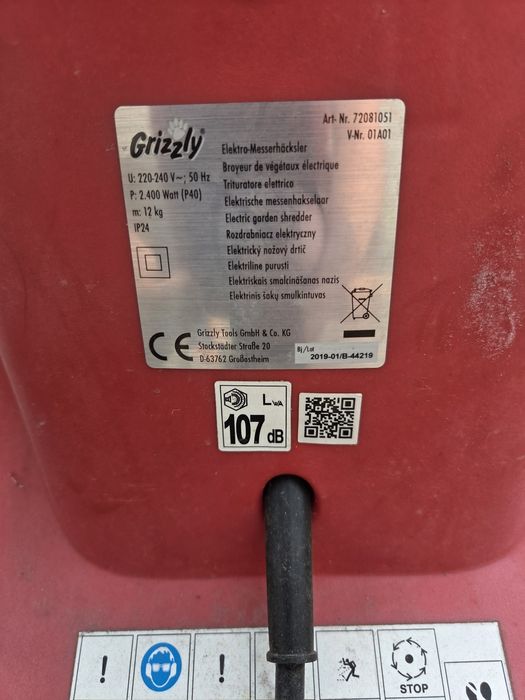 Rozdrabniacz rebak do gałęzi gryźli 2400w