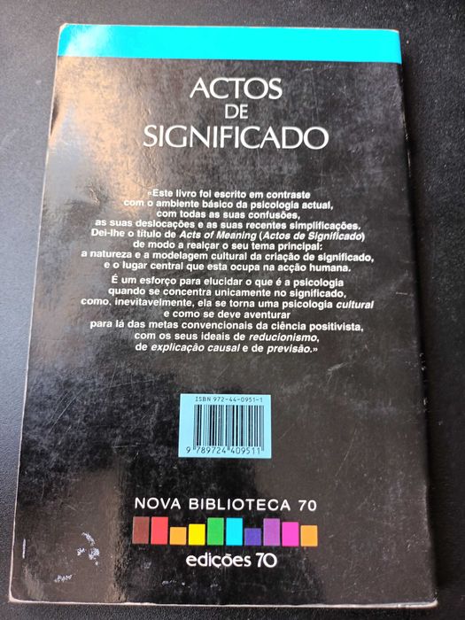 "Actos de Significado - Para uma Psicologia Cultural" Jerome Bruner